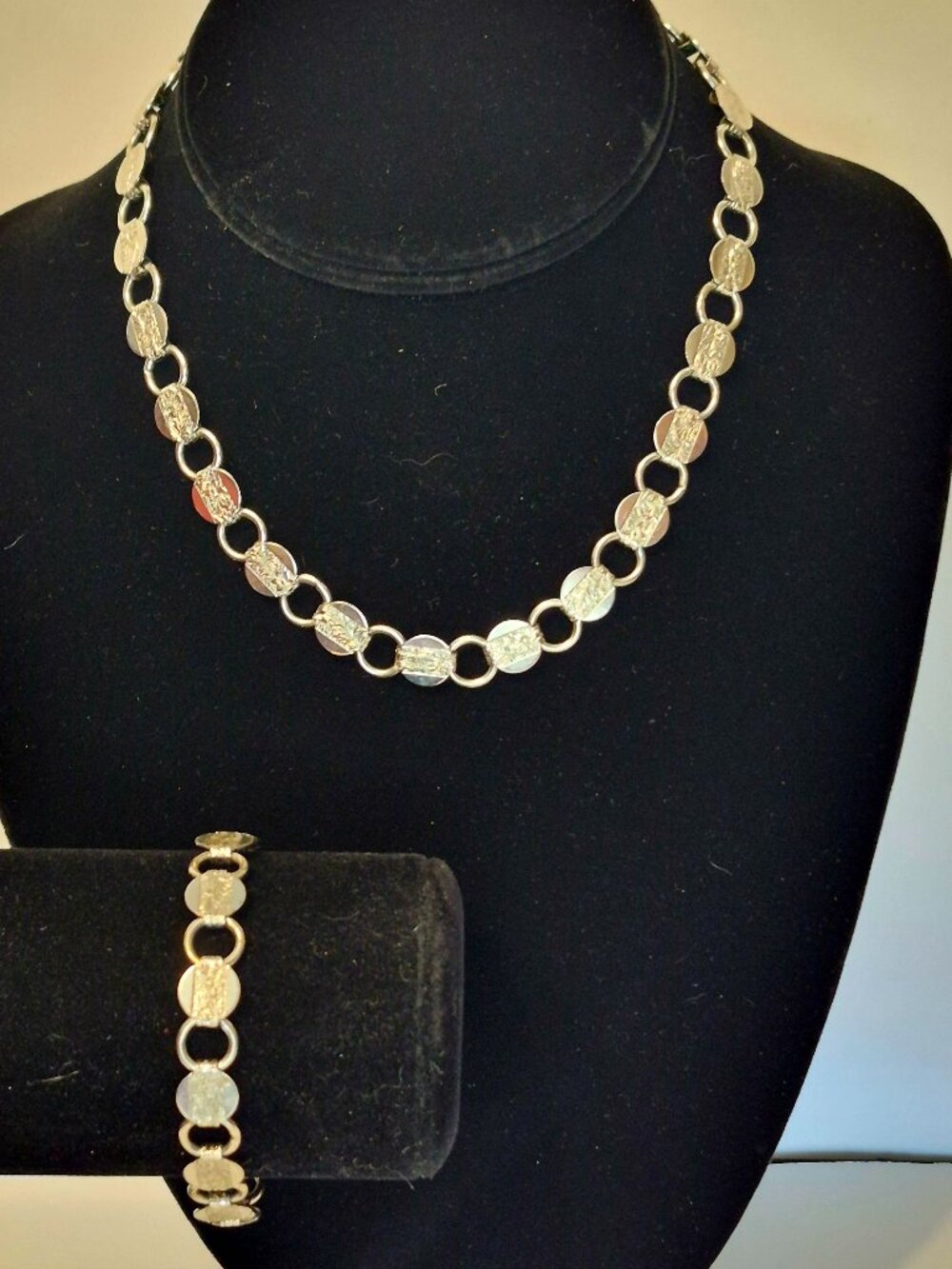1950's Vintage MCM Sarah Coventry Silver Young and Gay Necklace + Bracelet Set